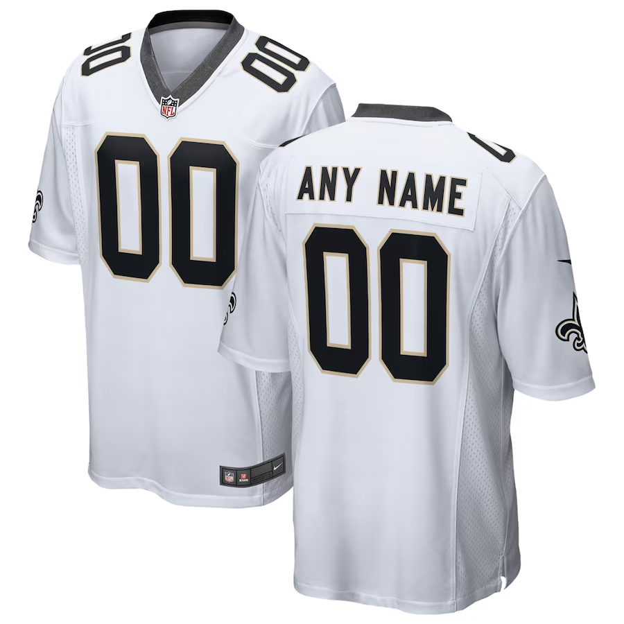 Mens New Orleans Saints White Custom Game Jersey