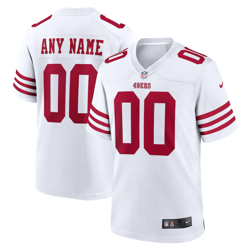 Mens San Francisco 49ers White Game Custom Player Jersey