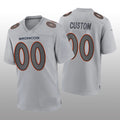 Custom Denver Broncos Gray Atmosphere Game Stitched Jerseys