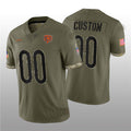 Custom Chicago Bears 2022 Olive Salute To Service Limited Stitched Football Jerseys
