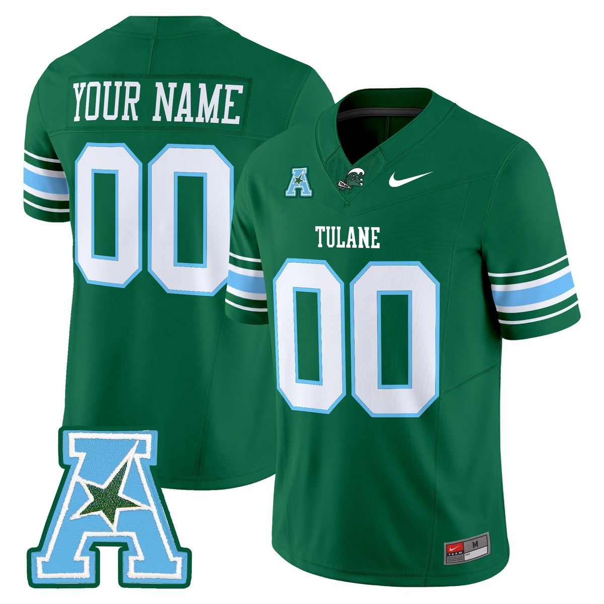 Custom Tulane Green Wave Jersey Green