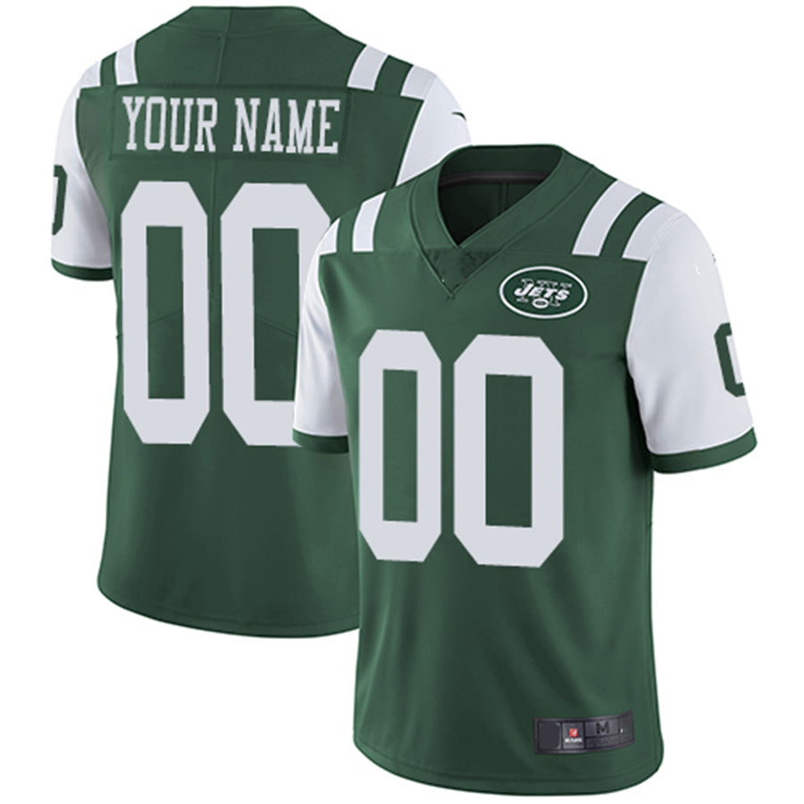 Custom New York Jets Home Green Stitched Limited Jersey Stitched Jerseys