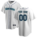 Mens Seattle Mariners White Home Replica Custom Jersey