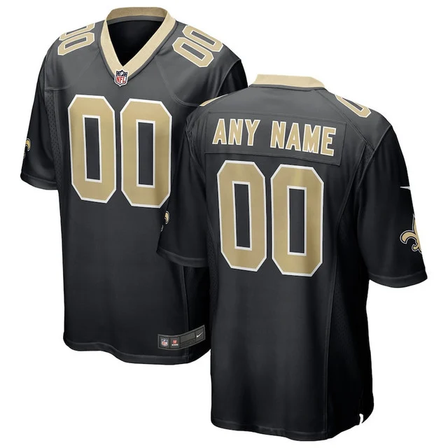 New Orleans Saints Custom Game Men Jersey Black