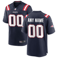 Mens New England Patriots Navy Custom Game Jersey
