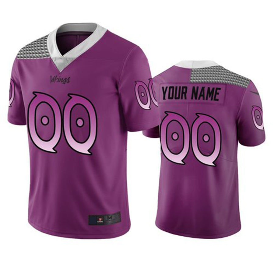 Custom Minnesota Vikings Purple Stitched Limited City Edition Stitched