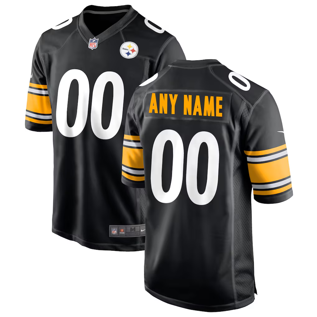 Mens Pittsburgh Steelers Black Custom Player Jersey