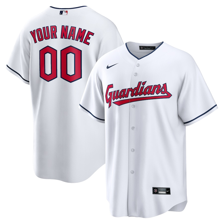 Mens Cleveland Guardians White Replica Custom Jersey