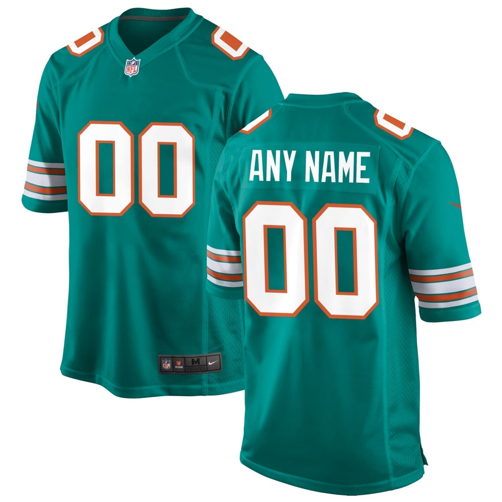 Miami Dolphins Alternate Custom Game Jersey Aqua