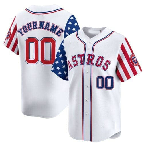 Custom Houston Astros 2024 Independence Day Stitched Limited Jersey