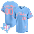 Custom Houston Astros Bubblegum Blue Stitched Limited Jersey