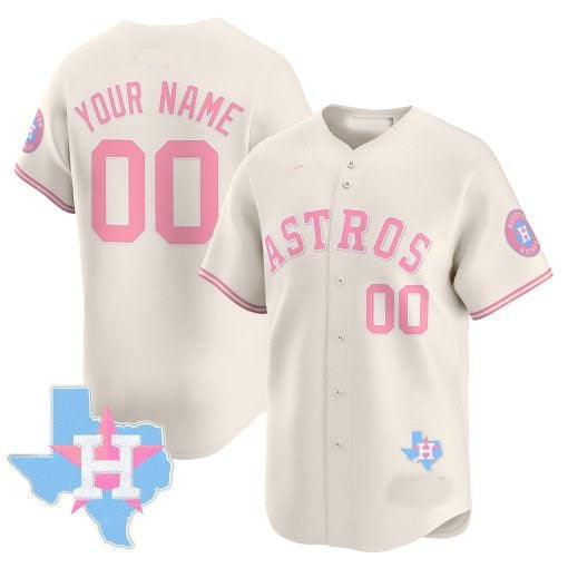 Custom Houston Astros Bubblegum Blue Stitched Limited Jersey