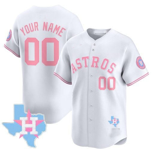 Custom Houston Astros Bubblegum Blue Stitched Limited Jersey