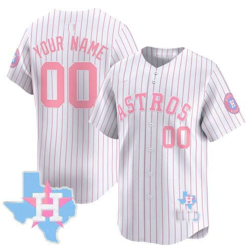 Custom Houston Astros Bubblegum Blue Stitched Limited Jersey