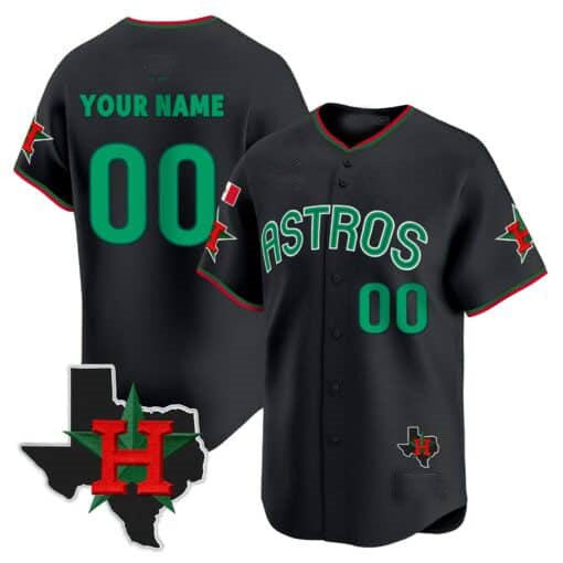 Custom Houston Astros Mexico Texas Patch Stitched Limited V3 Jersey