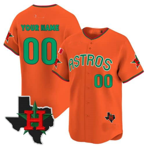 Custom Houston Astros Mexico Texas Patch Stitched Limited V3 Jersey