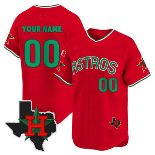 Custom Houston Astros Mexico Texas Patch Stitched Limited V3 Jersey