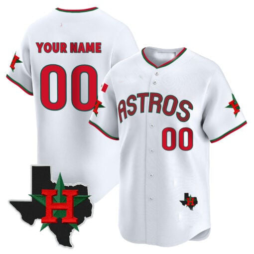 Custom Houston Astros Mexico Texas Patch Stitched Limited V3 Jersey