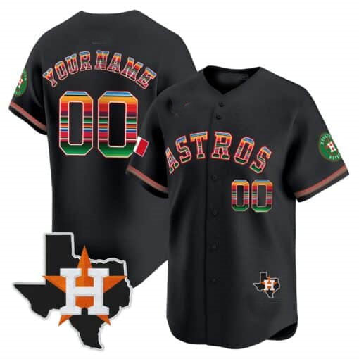 Custom Houston Astros Mexico Texas Patch Stitched Limited Jersey