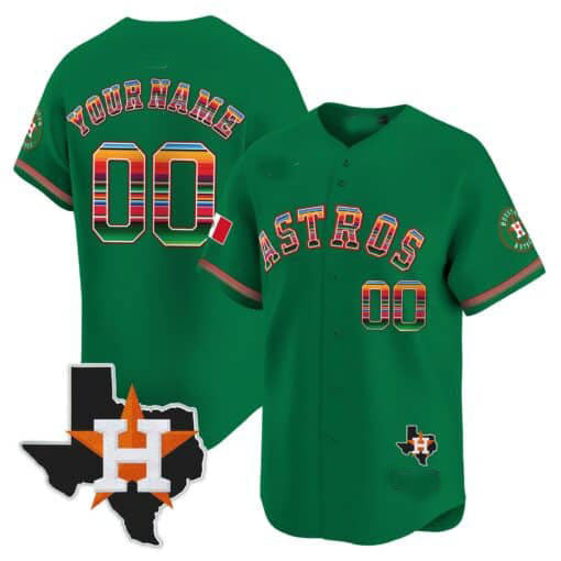 Custom Houston Astros Mexico Texas Patch Stitched Limited Jersey