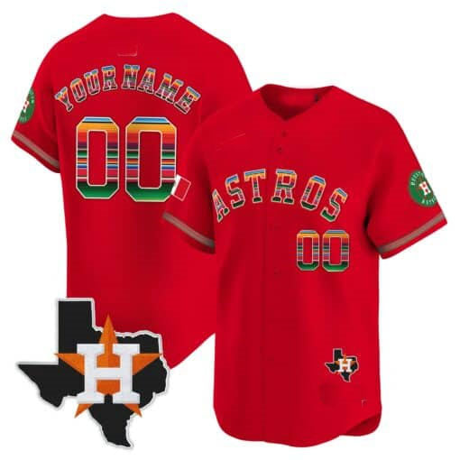 Custom Houston Astros Mexico Texas Patch Stitched Limited Jersey