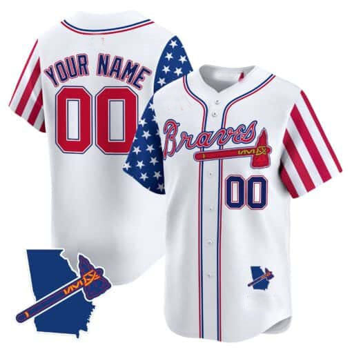 Custom Atlanta Braves 2024 Independence Day Stitched Limited V2 Jersey