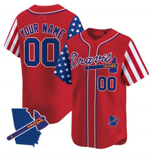 Custom Atlanta Braves 2024 Independence Day Stitched Limited V2 Jersey