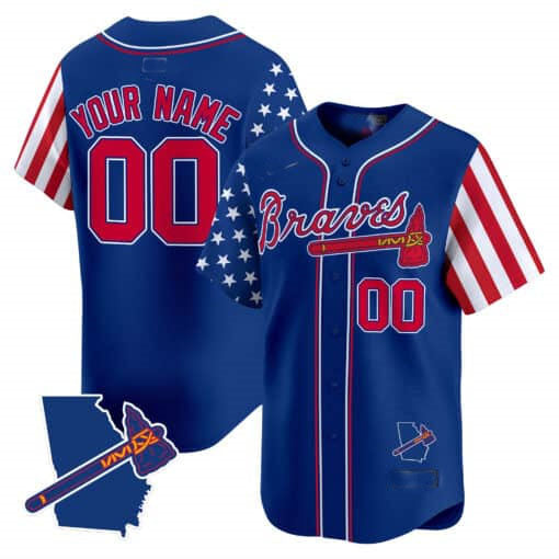 Custom Atlanta Braves 2024 Independence Day Stitched Limited V2 Jersey
