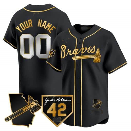 Custom Atlanta Braves 2024 Robinson Georgia Patch Stitched Limited Jersey