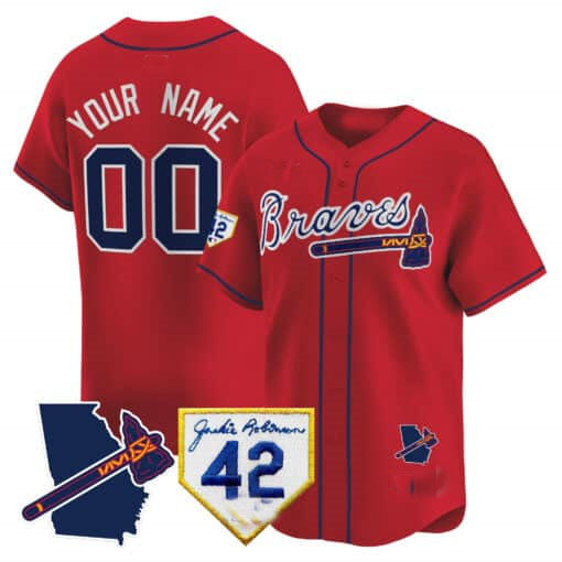 Custom Atlanta Braves 2024 Robinson Georgia Patch Stitched Limited Jersey