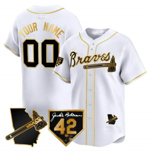 Custom Atlanta Braves 2024 Robinson Georgia Patch Stitched Limited Jersey