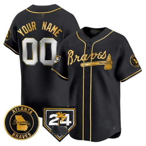 Custom Atlanta Braves 2024 Spring Training Patch Stitched Limited Jersey