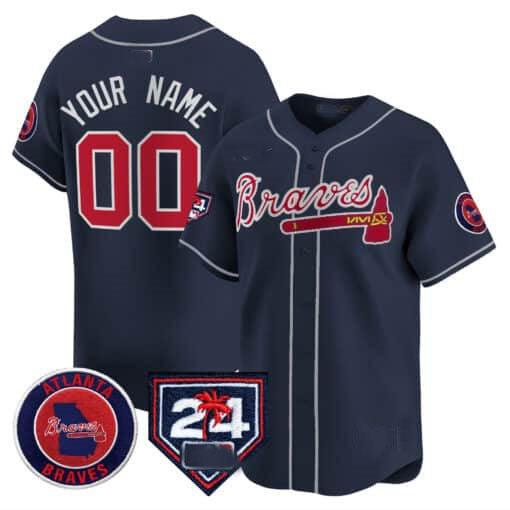 Custom Atlanta Braves 2024 Spring Training Patch Stitched Limited Jersey