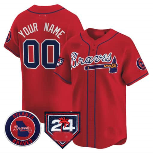 Custom Atlanta Braves 2024 Spring Training Patch Stitched Limited Jersey