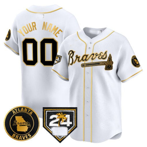 Custom Atlanta Braves 2024 Spring Training Patch Stitched Limited Jersey