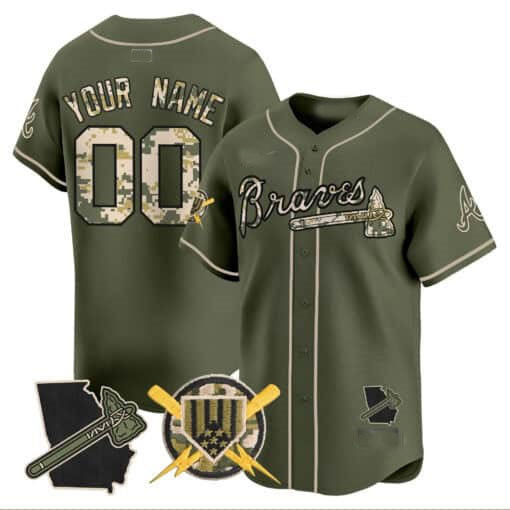 Custom Atlanta Braves Armed Forces Day Stitched Limited Jersey