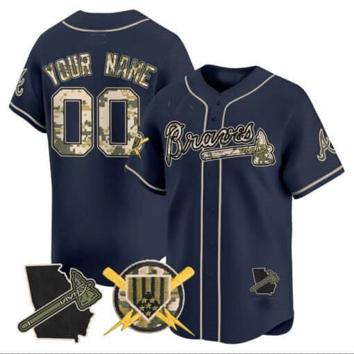 Custom Atlanta Braves Armed Forces Day Stitched Limited Jersey