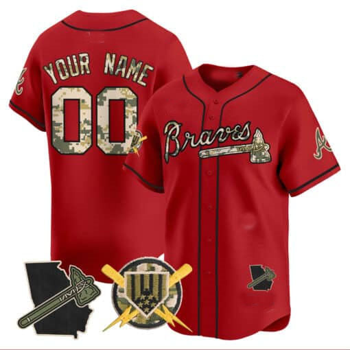 Custom Atlanta Braves Armed Forces Day Stitched Limited Jersey