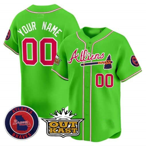 Custom Atlanta Braves Atliens Stitched Limited Jersey
