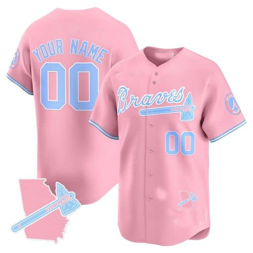 Custom Atlanta Braves Bubblegum Pink Stitched Limited Jersey