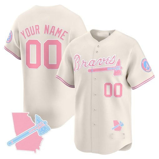 Custom Atlanta Braves Bubblegum Pink Stitched Limited Jersey