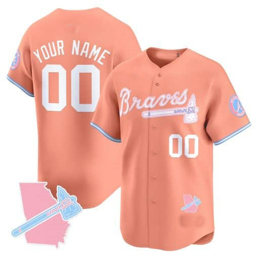 Custom Atlanta Braves Bubblegum Pink Stitched Limited Jersey