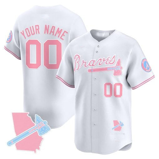 Custom Atlanta Braves Bubblegum Pink Stitched Limited Jersey