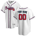 Custom Atlanta Braves White Home Replica Custom Jersey Stitched Jersey