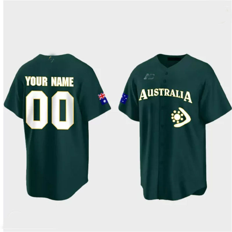 Custom 2023 World Classic Jersey Green Stitches Jerseys