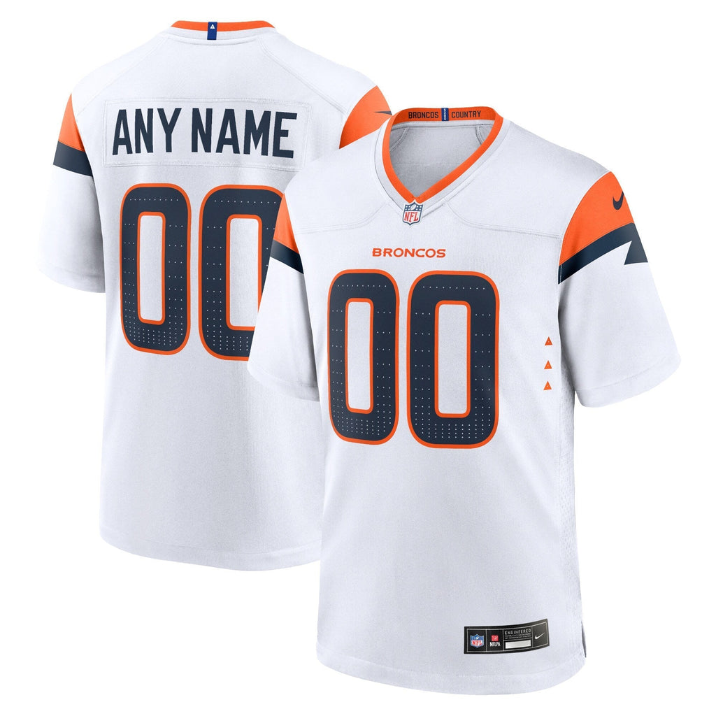 Denver Broncos White Mile High Custom Game Jersey