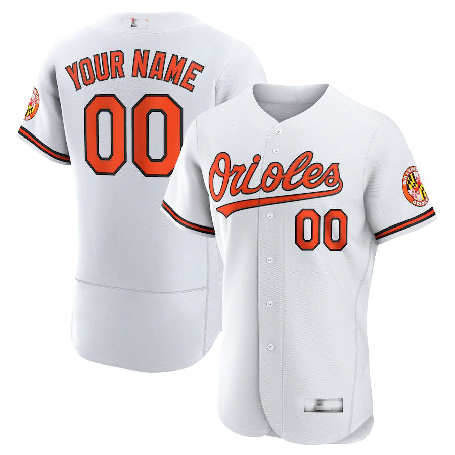 Custom Baltimore Orioles White Home Authentic Jerseys