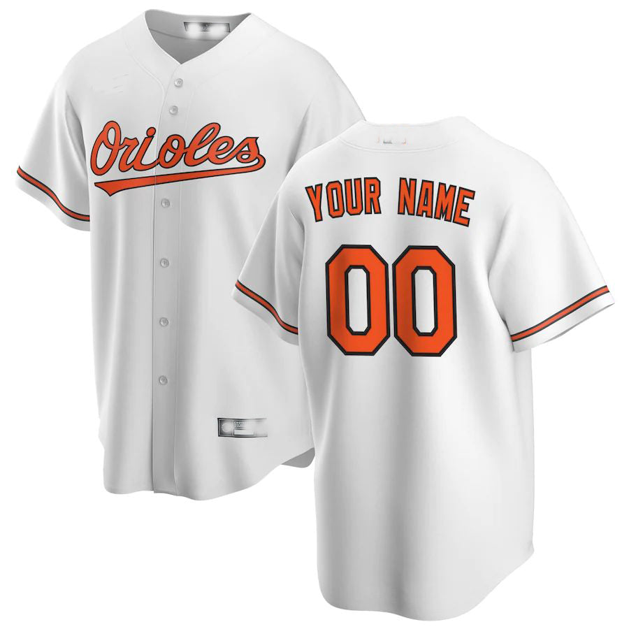 Custom Baltimore Orioles White Home Replica Custom Jerseys