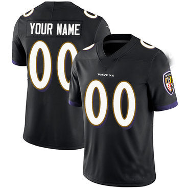 Custom B.Ravens Black Stitched Player Limited Stitched Jerseys