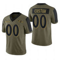 Custom B.Ravens Football Jerseys Olive 2022 Salute To Service Limited Jersey Name And Number
